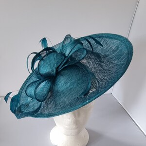 Bibis Hatinator bleu sarcelle avec bague et clip pour mariages Races, Ascot, Kentucky Derby, Melbourne Cup image 4