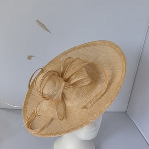 New Gold Colour Fascinator Hatinator with Band & Clip With More Colors Weddings Races, Ascot, Kentucky Derby, Melbourne Cup image 2