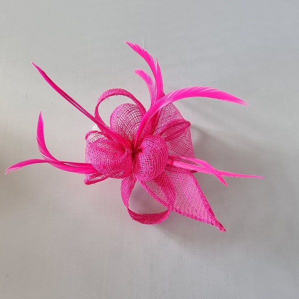 New Hot Pink Colour Flower Hatinator with Clip Weddings Races, Ascot, Kentucky Derby, Melbourne Cup - Small Size