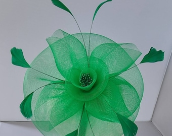 New Light Green, Green Colour Fascinator Hatinator with HeadBand and With More Colors Weddings Races, Ascot, Kentucky Derby, Melbourne Cup