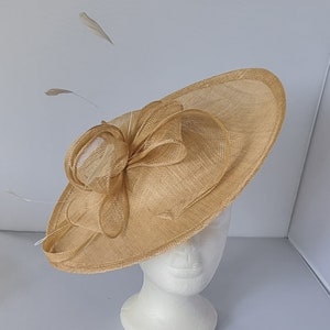 New Gold Colour Fascinator Hatinator with Band & Clip With More Colors Weddings Races, Ascot, Kentucky Derby, Melbourne Cup image 3