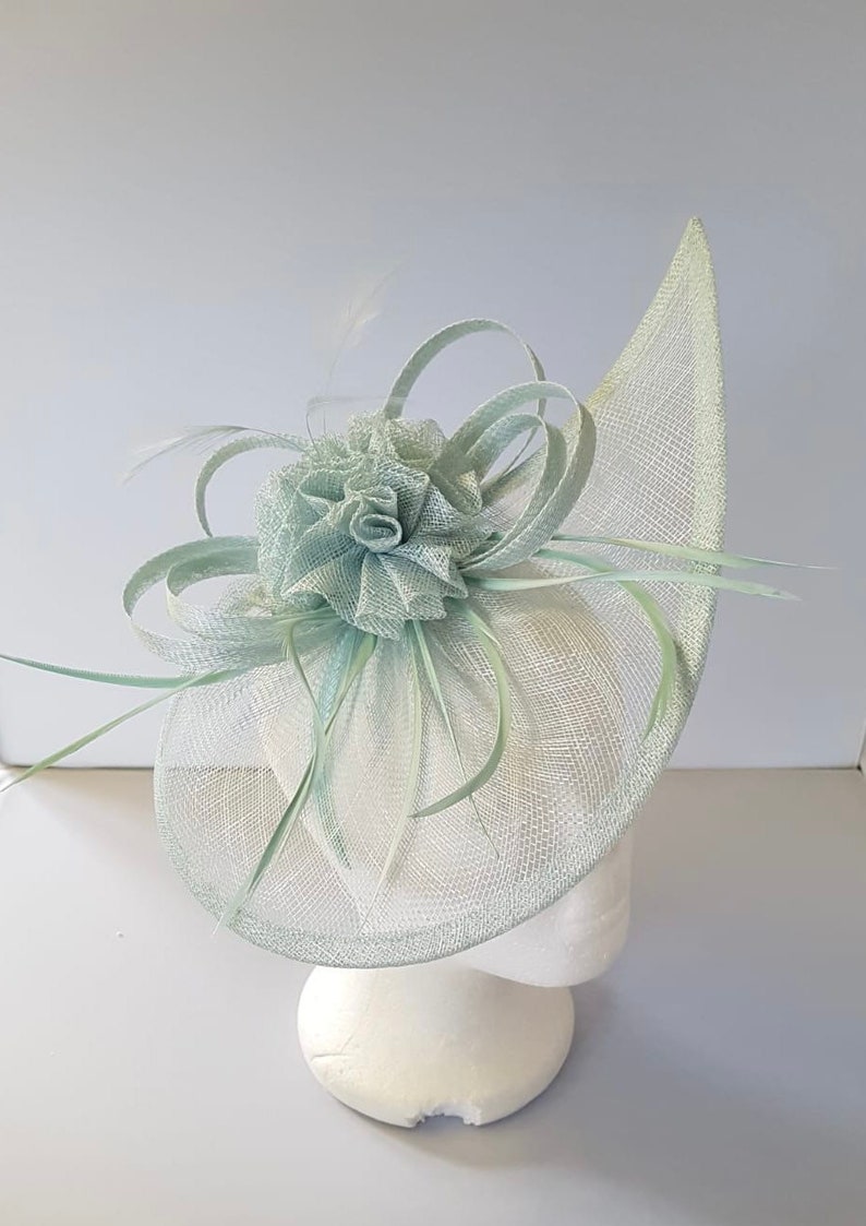 New Aqua Colour Fascinator Hatinator with Band & Clip With More Colors Weddings Races, Ascot, Kentucky Derby, Melbourne Cup image 1