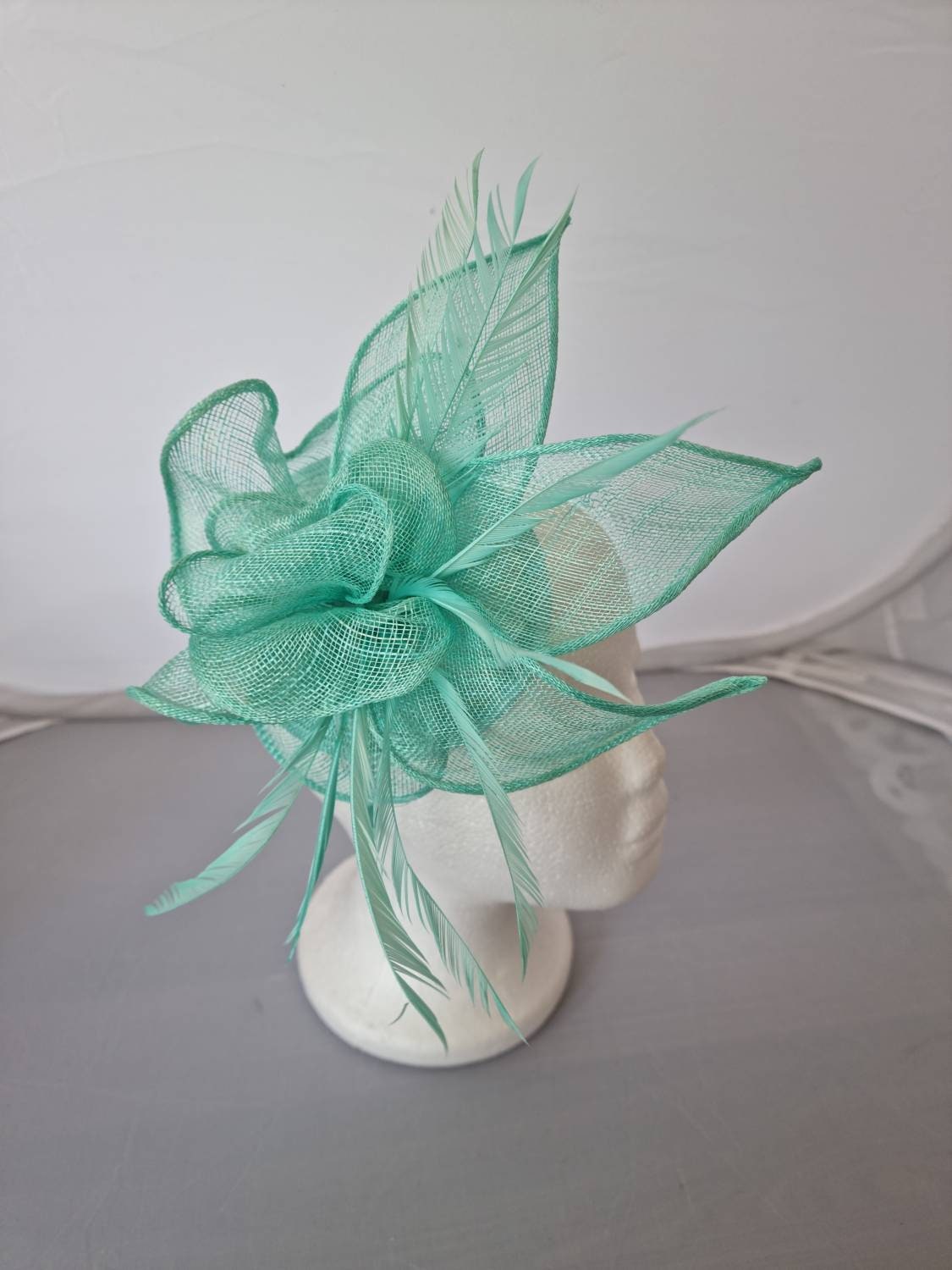 New Mint Green Fascinator Hatinator With Band & Clip Weddings Etsy