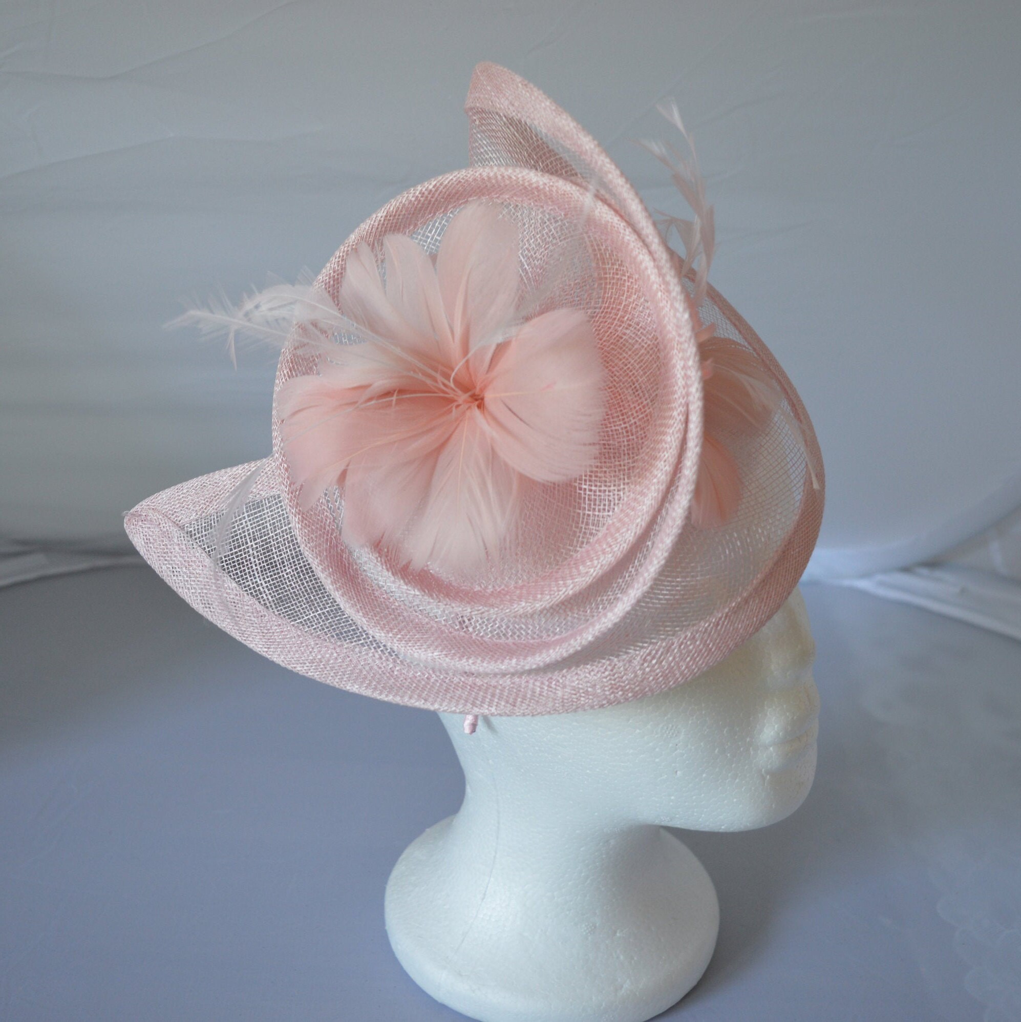 Light baby pink Fascinator Hatinator with Band & Clip Weddings Etsy