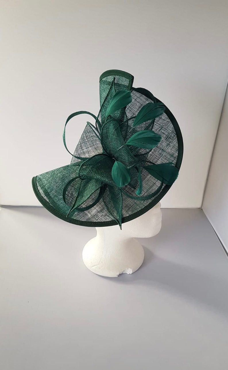 New Green Colour Fascinator Hatinator with Band & Clip With More Colors Weddings Races, Ascot, Kentucky Derby, Melbourne Cup zdjęcie 2