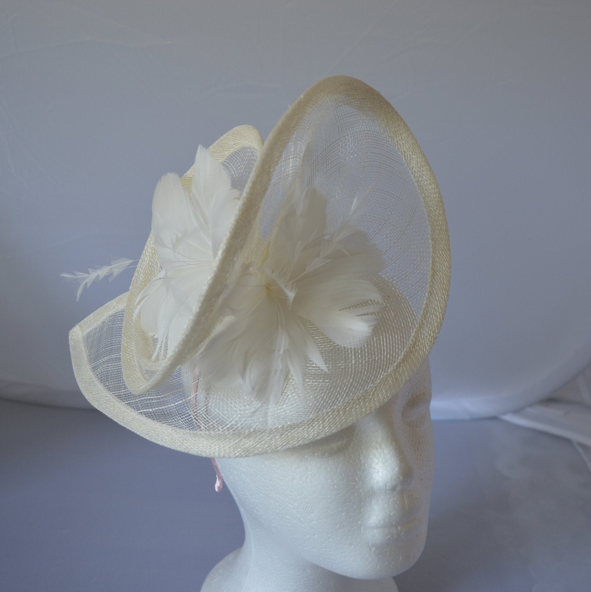 Cream Fascinator Hatinator with Band & Clip With More Colors Etsy