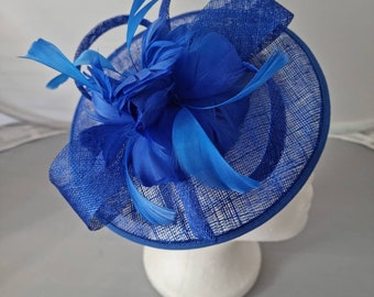 New Royal Blue Fascinator Hatinator with Band & Clip Weddings Races, Ascot, Kentucky Derby, Melbourne Cup