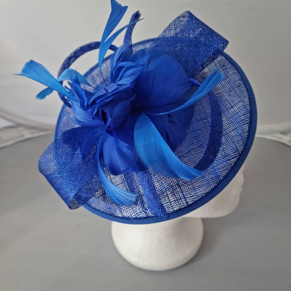 New Royal Blue Fascinator Hatinator with Band & Clip Weddings Races, Ascot, Kentucky Derby, Melbourne Cup