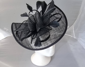 New Black Colour Fascinator Hatinator with Band & Clip With More Colors Weddings Races, Ascot, Kentucky Derby, Melbourne Cup