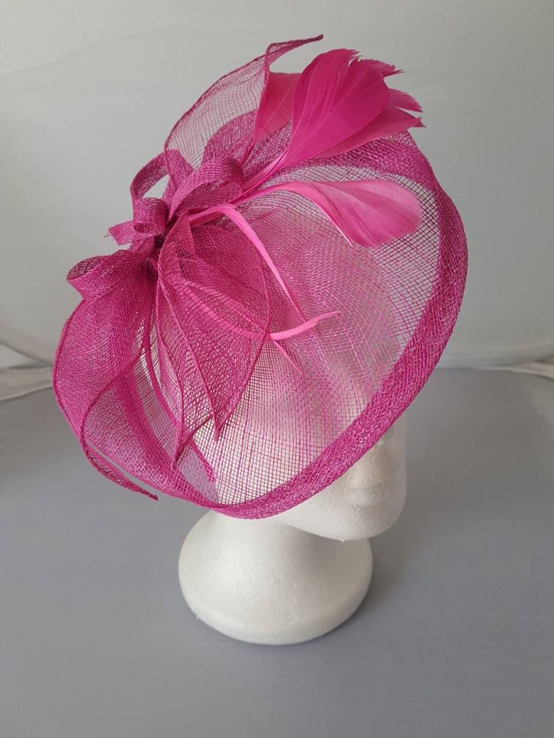 Fuschia Pink Fascinator Hatinator with Band & Clip Weddings Etsy