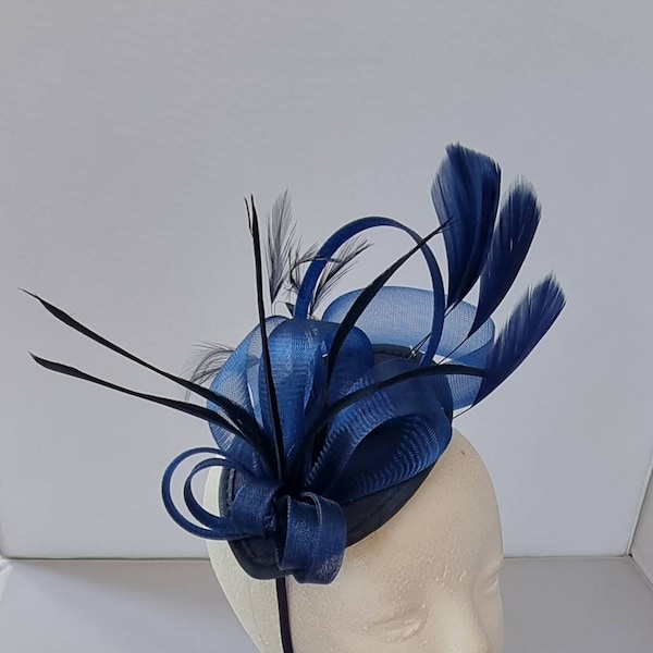 New Navy Blue Farbe Fascinator Hatinator mit Stirnband Hochzeiten Rennen, Ascot, Kentucky Derby, Melbourne Cup - Small Size