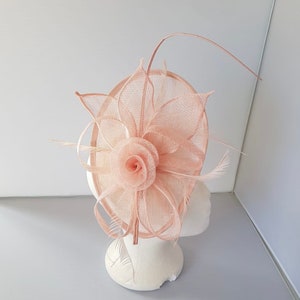 New Light Pink Colour Fascinator Hatinator with Band & Clip Weddings Races, Ascot, Kentucky Derby, Melbourne Cup