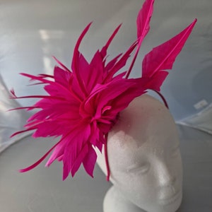 New Hot Pink Fascinator Hatinator with Band & Clip With More Colors Weddings Races, Ascot, Kentucky Derby, Melbourne Cup zdjęcie 5