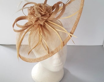 New Khaki Colour Fascinator Hatinator with Band & Clip With More Colors Weddings Races, Ascot, Kentucky Derby, Melbourne Cup