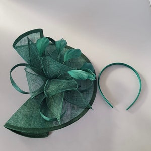 New Green Colour Fascinator Hatinator with Band & Clip With More Colors Weddings Races, Ascot, Kentucky Derby, Melbourne Cup zdjęcie 5