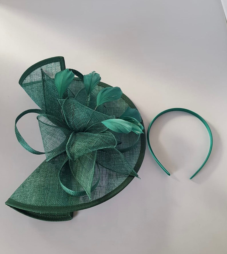 New Green Colour Fascinator Hatinator with Band & Clip With More Colors Weddings Races, Ascot, Kentucky Derby, Melbourne Cup image 5