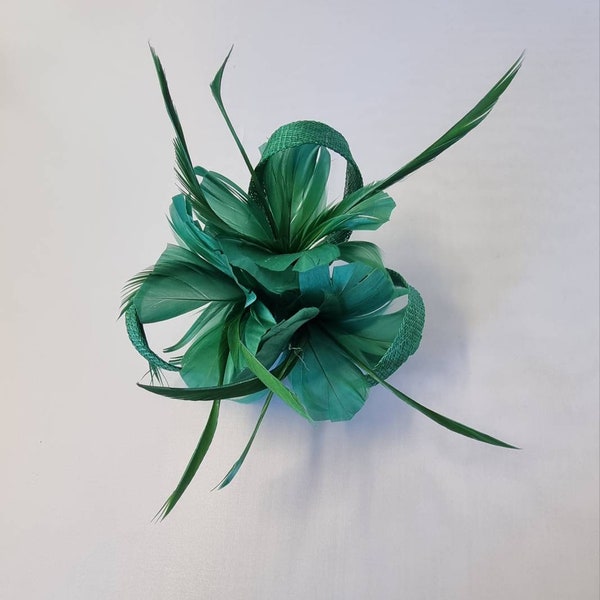 New Green Colour Flower Hatinator with Clip Weddings Races, Ascot, Kentucky Derby, Melbourne Cup - Small Size