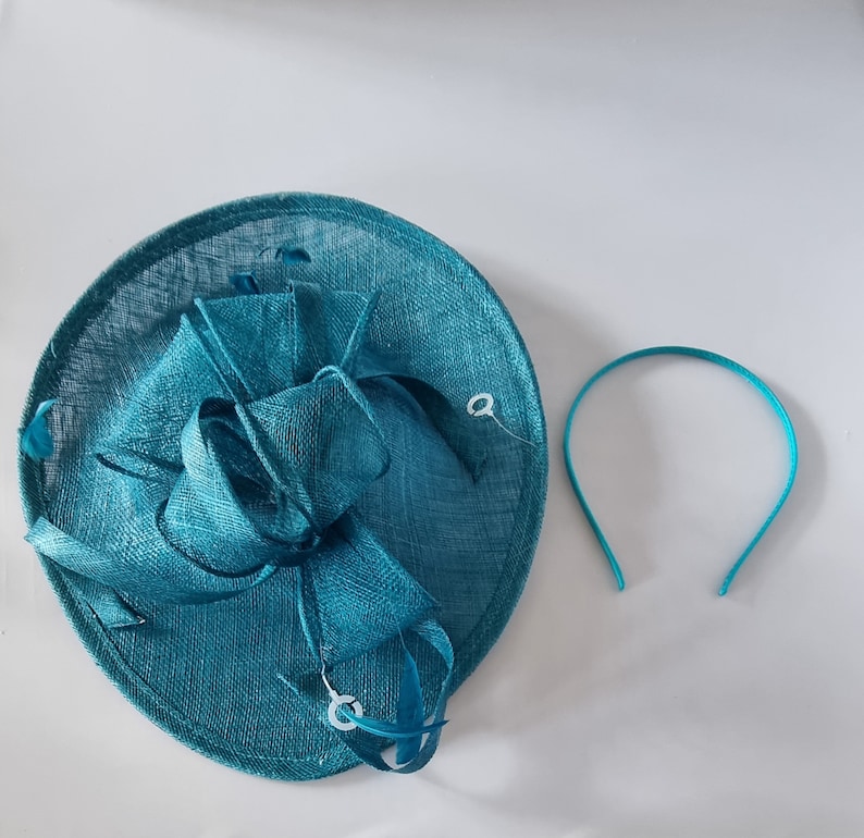 Bibis Hatinator bleu sarcelle avec bague et clip pour mariages Races, Ascot, Kentucky Derby, Melbourne Cup image 5