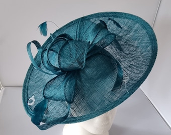 New Teal Colour Fascinator Hatinator with Band & Clip Weddings Races, Ascot, Kentucky Derby, Melbourne Cup