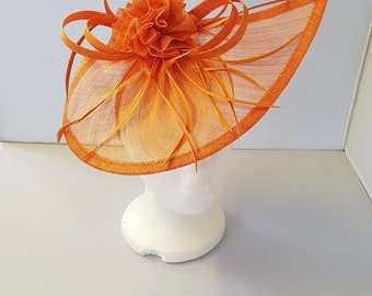 New Orange Colour Fascinator Hatinator with Band & Clip With More Colors Weddings Races, Ascot, Kentucky Derby, Melbourne Cup