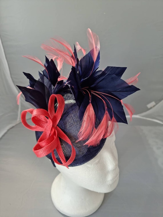 Coral Pink Round Fascinator Hatinator 