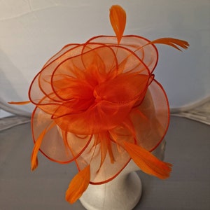 New Orange Fascinator Hatinator With 