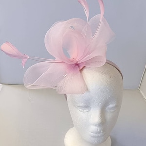 Baby Pink Colour Fascinator Hatinator with Band & Clip Weddings Races, Ascot, Kentucky Derby, Melbourne Cup - Small Size