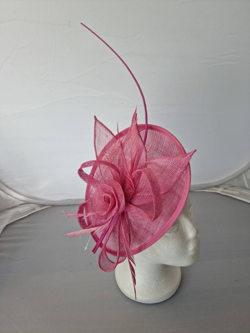 Rose Pink Colour Fascinator Hatinator 