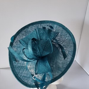 Bibis Hatinator bleu sarcelle avec bague et clip pour mariages Races, Ascot, Kentucky Derby, Melbourne Cup image 2