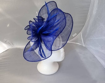 New Royal Blue Fascinator Hatinator with Band & Clip With More Colors Weddings Races, Ascot, Kentucky Derby, Melbourne Cup