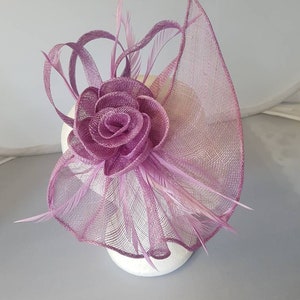 Lilac Purple, Light Purple  Colour  Fascinator Hatinator with Band & Clip Weddings Races, Ascot, Kentucky Derby, Melbourne Cup