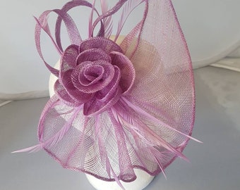 Lilac Purple, Light Purple  Colour  Fascinator Hatinator with Band & Clip Weddings Races, Ascot, Kentucky Derby, Melbourne Cup