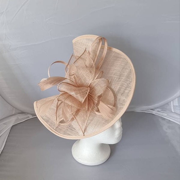 New Nude Fascinator Hatinator with Band & Clip With More Colors Weddings Races, Ascot, Kentucky Derby, Melbourne Cup