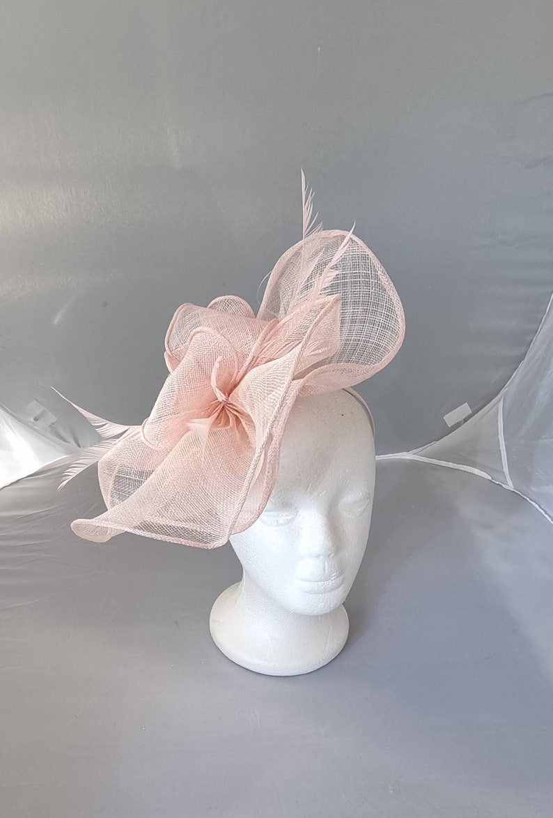 New Light Pink ,Pink Colour Fascinator Hatinator with Band & Clip With More Colors Weddings Races, Ascot, Kentucky Derby, Melbourne Cup image 1