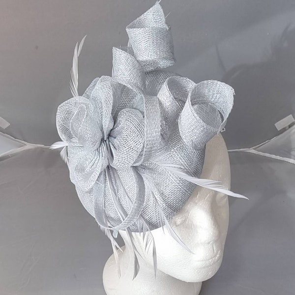 New Pale Blue  Colour Fascinator Hatinator with HeadBand & Clip Weddings Races, Ascot, Kentucky Derby, Melbourne Cup