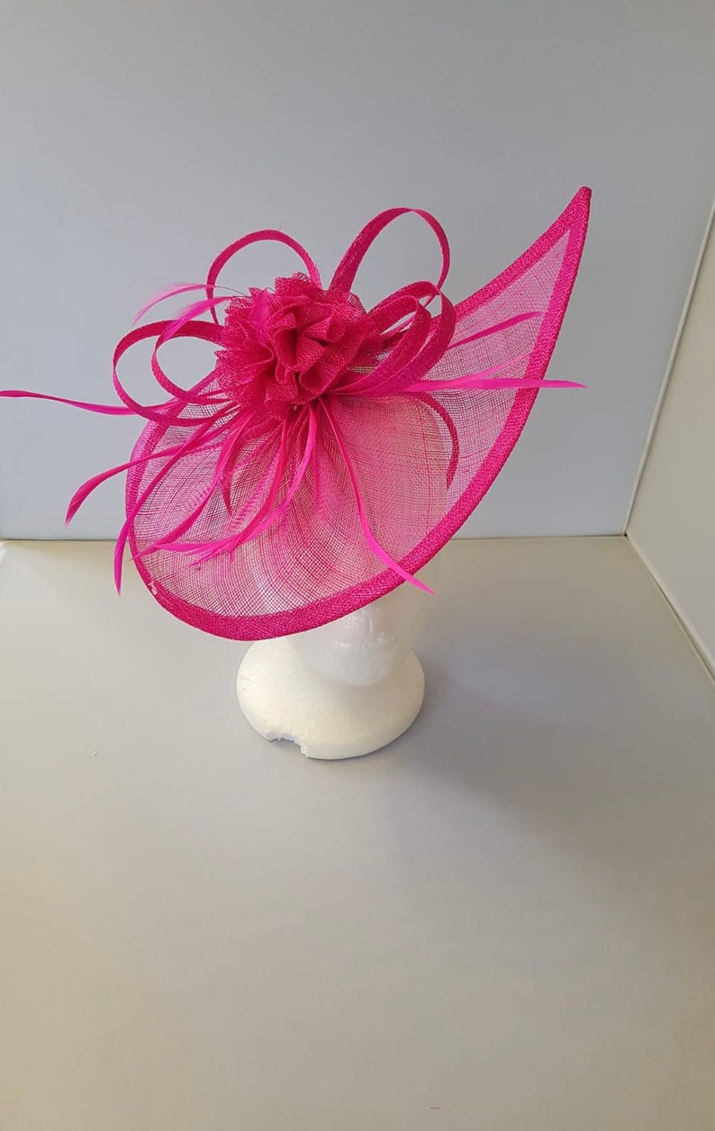 New Hot Pink Fascinator Hatinator with Band & Clip With More Colors Weddings Races, Ascot, Kentucky Derby, Melbourne Cup image 2