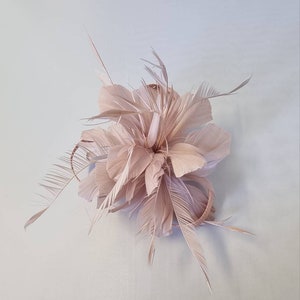 New Blush Pink,Pale Pink Colour Flower Hatinator with Clip Weddings Races, Ascot, Kentucky Derby, Melbourne Cup Small Size image 2