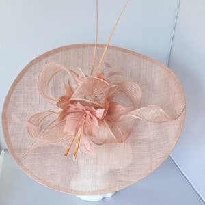 New Large Blush Pink Colour Fascinator Hatinator with Headband With More Colors Weddings Races, Ascot, Kentucky Derby, Melbourne Cup