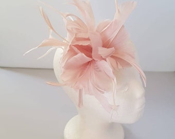 New Blush Pink,Light Pink  Fascinator Hatinator with Band & Clip With More Colors Weddings Races, Ascot, Kentucky Derby, Melbourne Cup