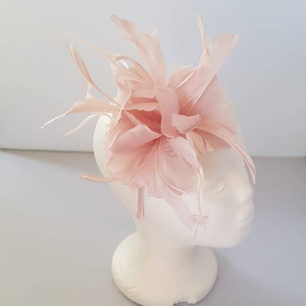 New Blush Pink,Light Pink  Fascinator Hatinator with Band & Clip With More Colors Weddings Races, Ascot, Kentucky Derby, Melbourne Cup