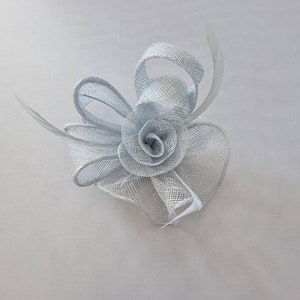 New Pale Blue Colour Flower Hatinator with Clip Weddings Races, Ascot, Kentucky Derby, Melbourne Cup - Small Size