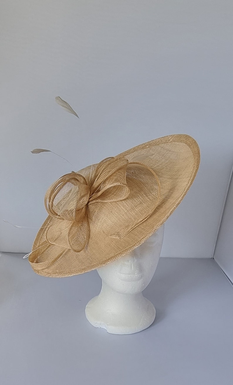 New Gold Colour Fascinator Hatinator with Band & Clip With More Colors Weddings Races, Ascot, Kentucky Derby, Melbourne Cup image 4