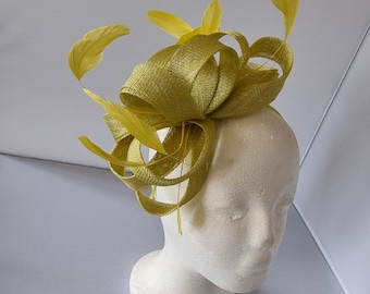 Lime Green Fascinator Hatinator with Band & Clip Weddings Races, Ascot, Kentucky Derby, Melbourne Cup
