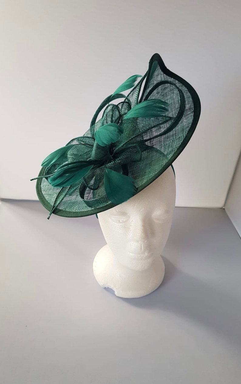 New Green Colour Fascinator Hatinator with Band & Clip With More Colors Weddings Races, Ascot, Kentucky Derby, Melbourne Cup image 3