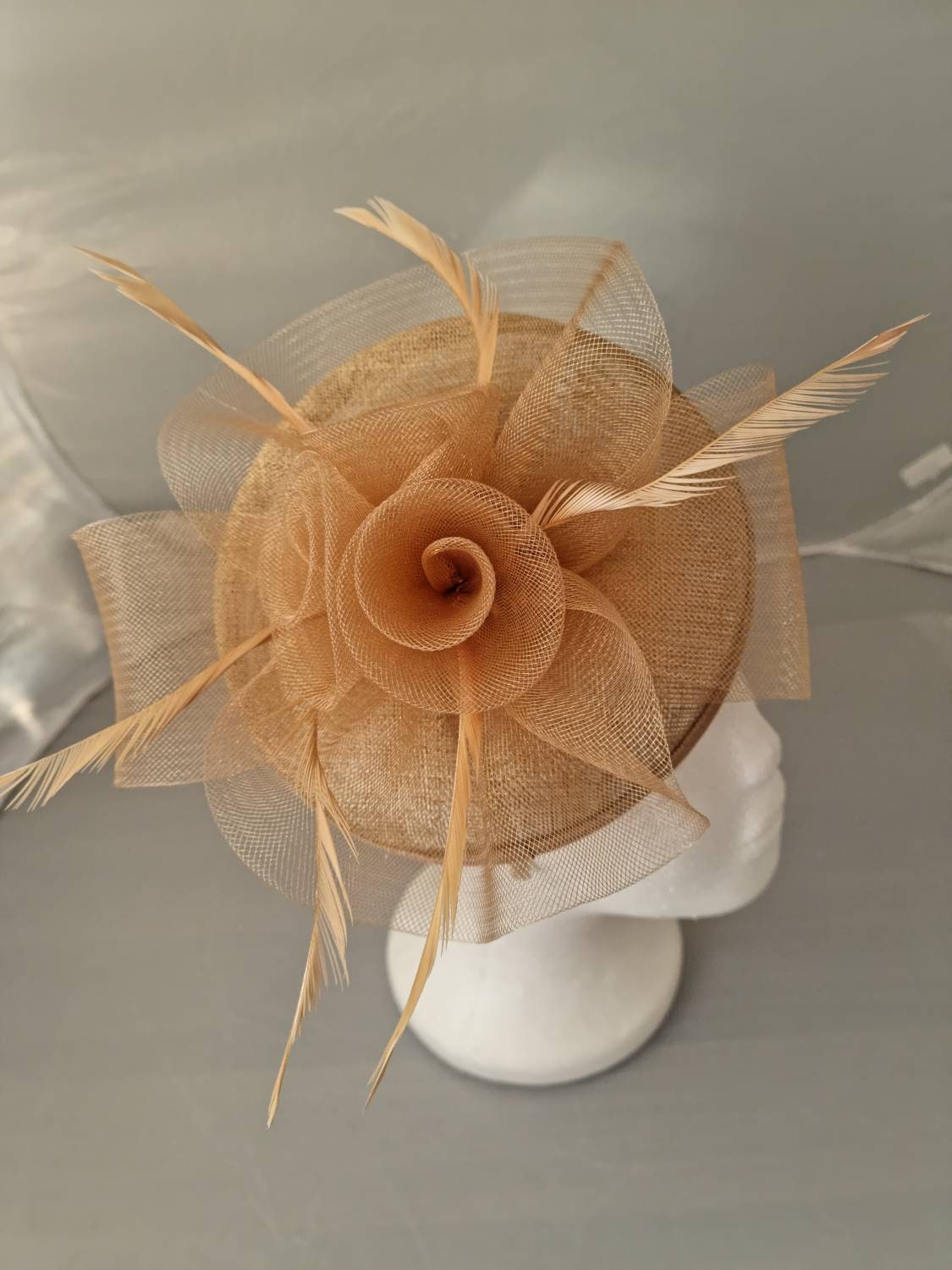 Khaki Colour Round Fascinator Hatinator 