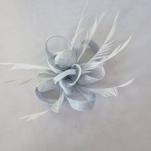 New Baby Blue Colour Flower Hatinator with Clip Weddings Races, Ascot, Kentucky Derby, Melbourne Cup - Small Size