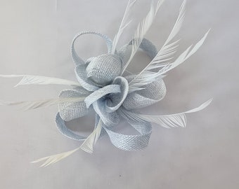 New Baby Blue Colour Flower Hatinator with Clip Weddings Races, Ascot, Kentucky Derby, Melbourne Cup - Small Size