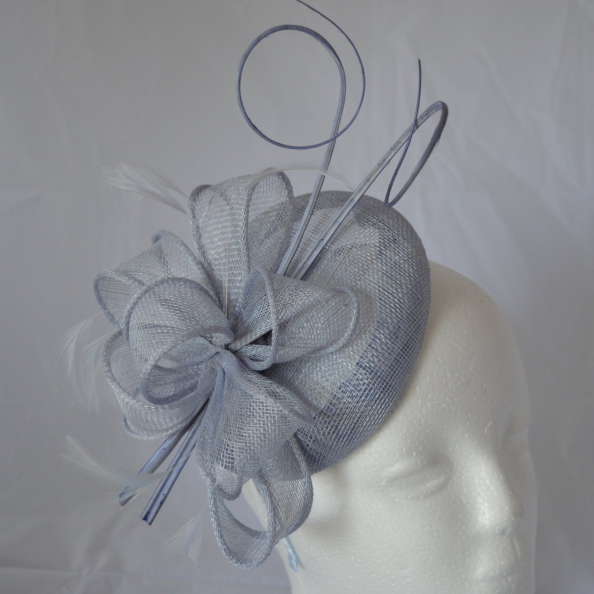 Light Blue Fascinator Hatinator with Band & Clip Weddings Etsy