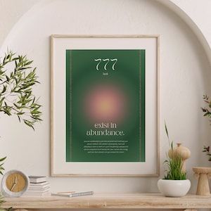Engel Nummer 777 Aura Poster, Ästhetisches Raumdekor, digitaler Download, Wanddekoration, spirituelle Wandkunst, Sofort Download