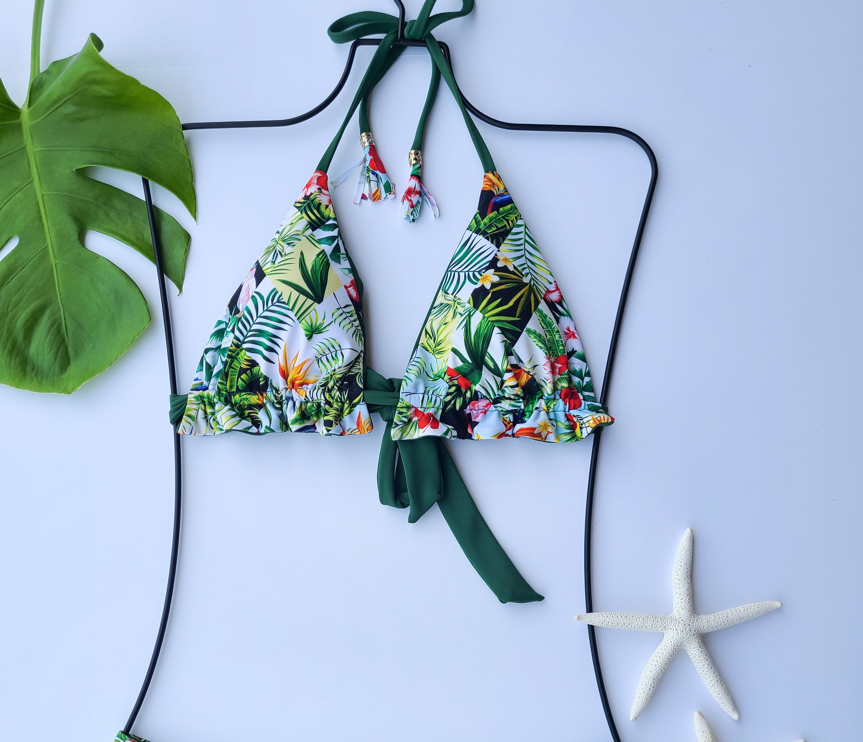 Triangle Ruffled Bikini Tops - Etsy